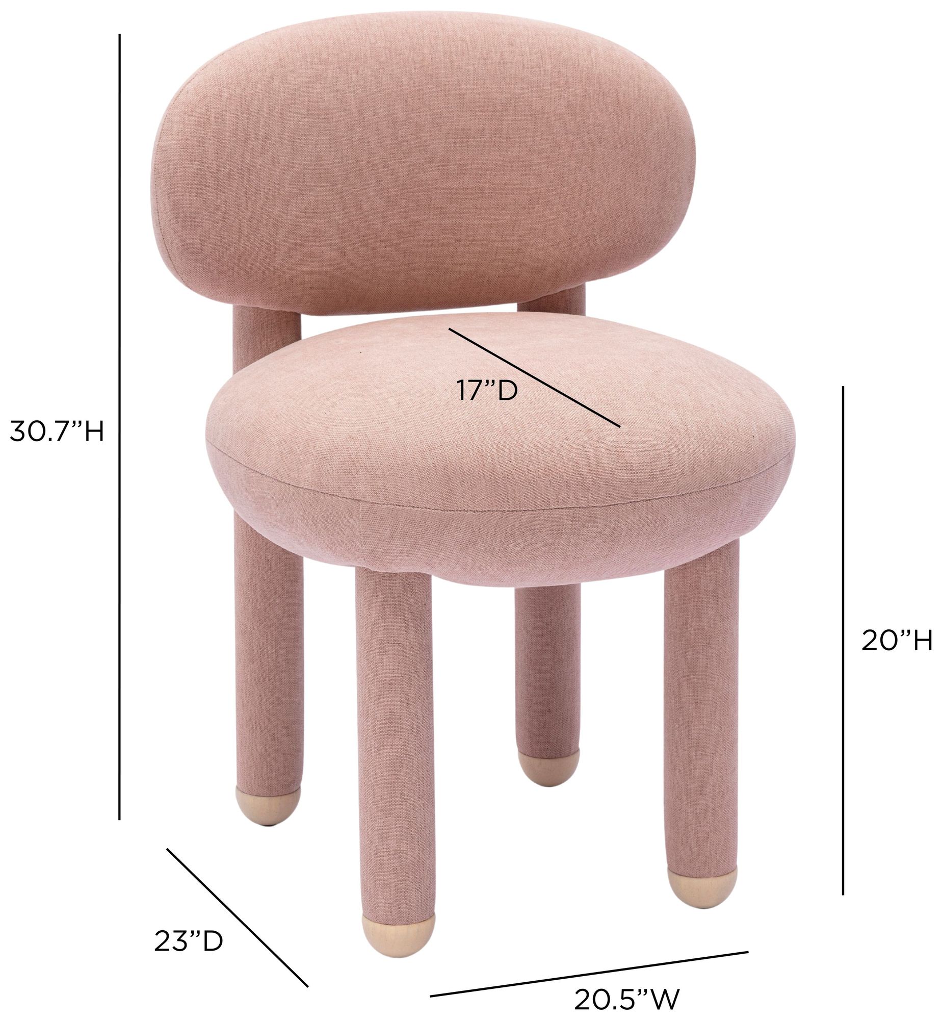 Image 6 Manu Light Pink Performance Chenille Dining Chair more views
