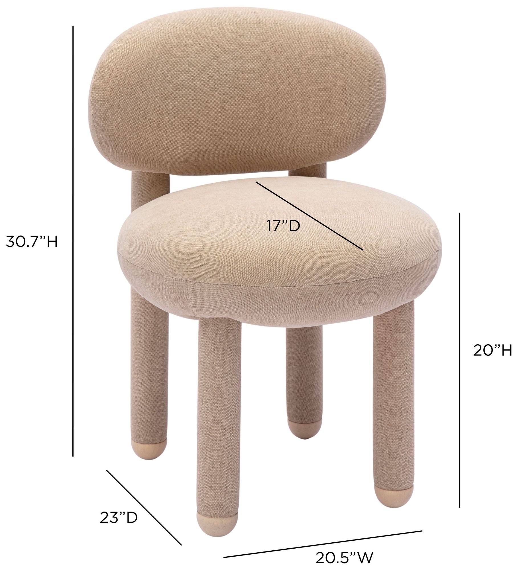 Image 6 Manu Tan Performance Chenille Dining Chair more views