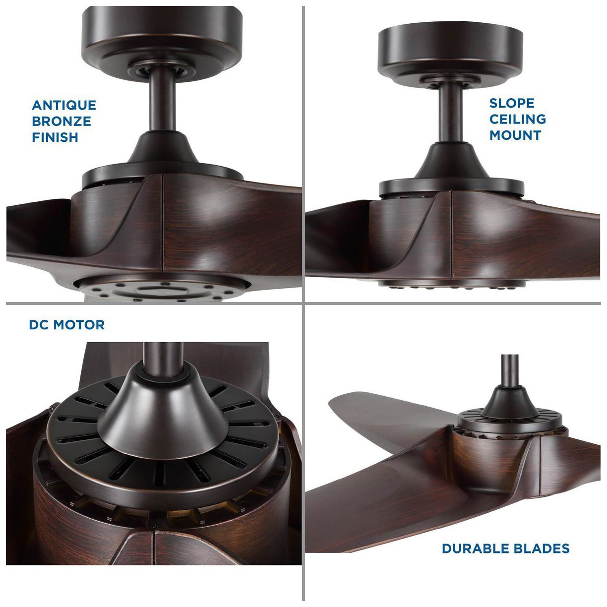 Image 5 Manvel Collection 60-Inch Three-Blade DC Motor Ceiling Fan more views