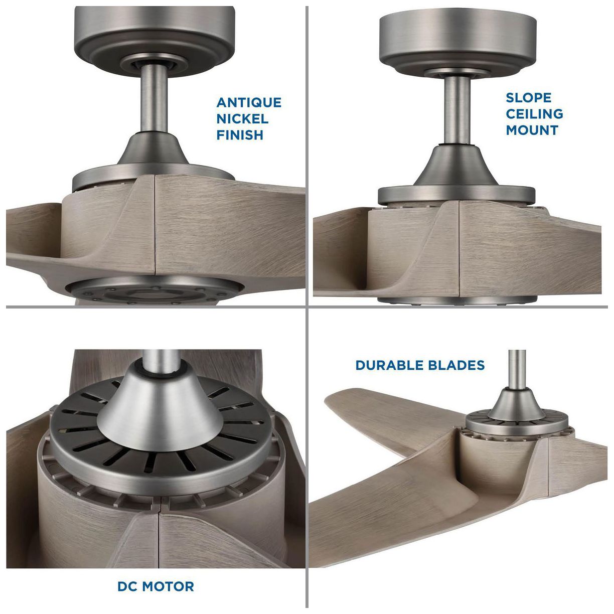 Image 5 Manvel Collection 60-Inch Three-Blade DC Motor Ceiling Fan more views