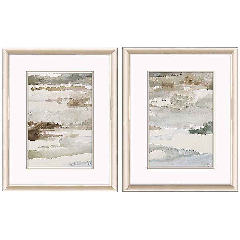 Image 1 Many Layers Neutral 20"W x 26"H Framed Art Set of 2