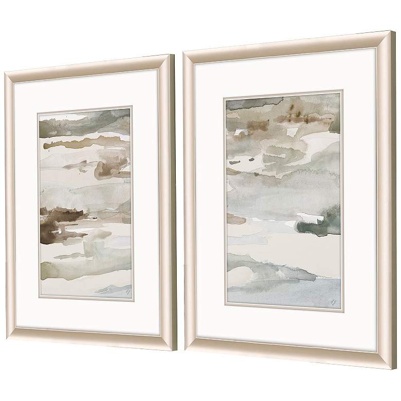 Image 3 Many Layers Neutral 20"W x 26"H Framed Art Set of 2 more views