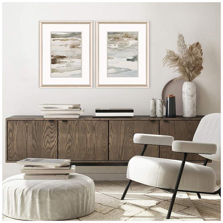 Image 5 Many Layers Neutral 20"W x 26"H Framed Art Set of 2 more views