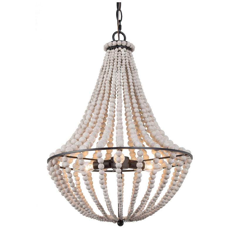 Image 1 Manyougone 3-Light Wood Beads Chandelier