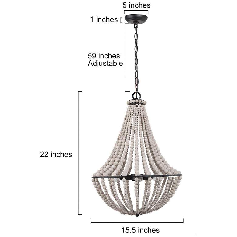 Image 2 Manyougone 3-Light Wood Beads Chandelier more views