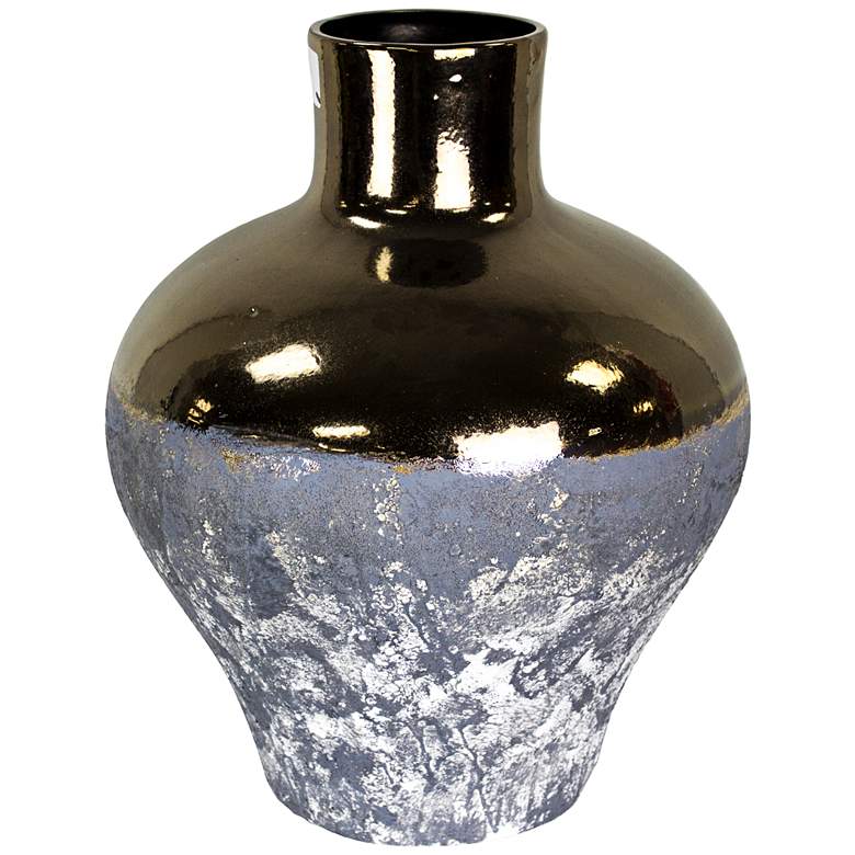 Image 1 Manzanita Gray and Bronze 17 inch High Decorative Ceramic Vase