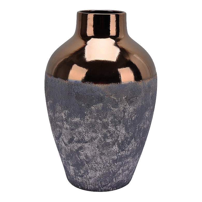 Image 1 Manzanita Gray and Bronze 23 inch High Decorative Ceramic Vase