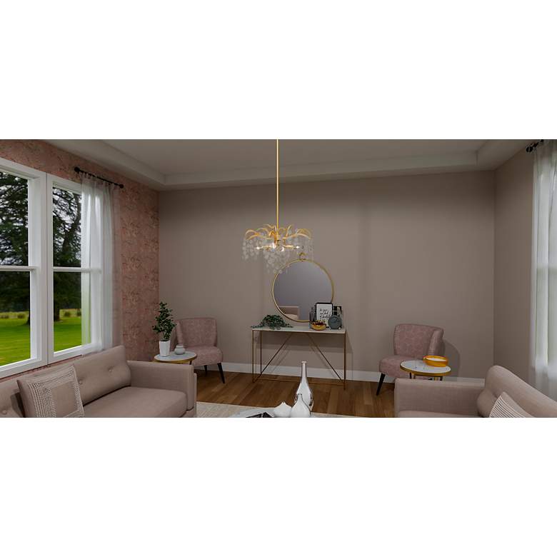Image 6 Maple 4-Light Gold Leaf Pendant Light more views