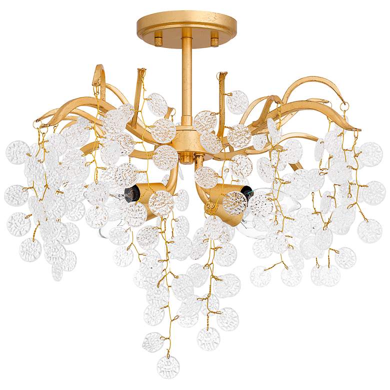 Image 2 Maple 4-Light Gold Leaf Semi-Flush Mount