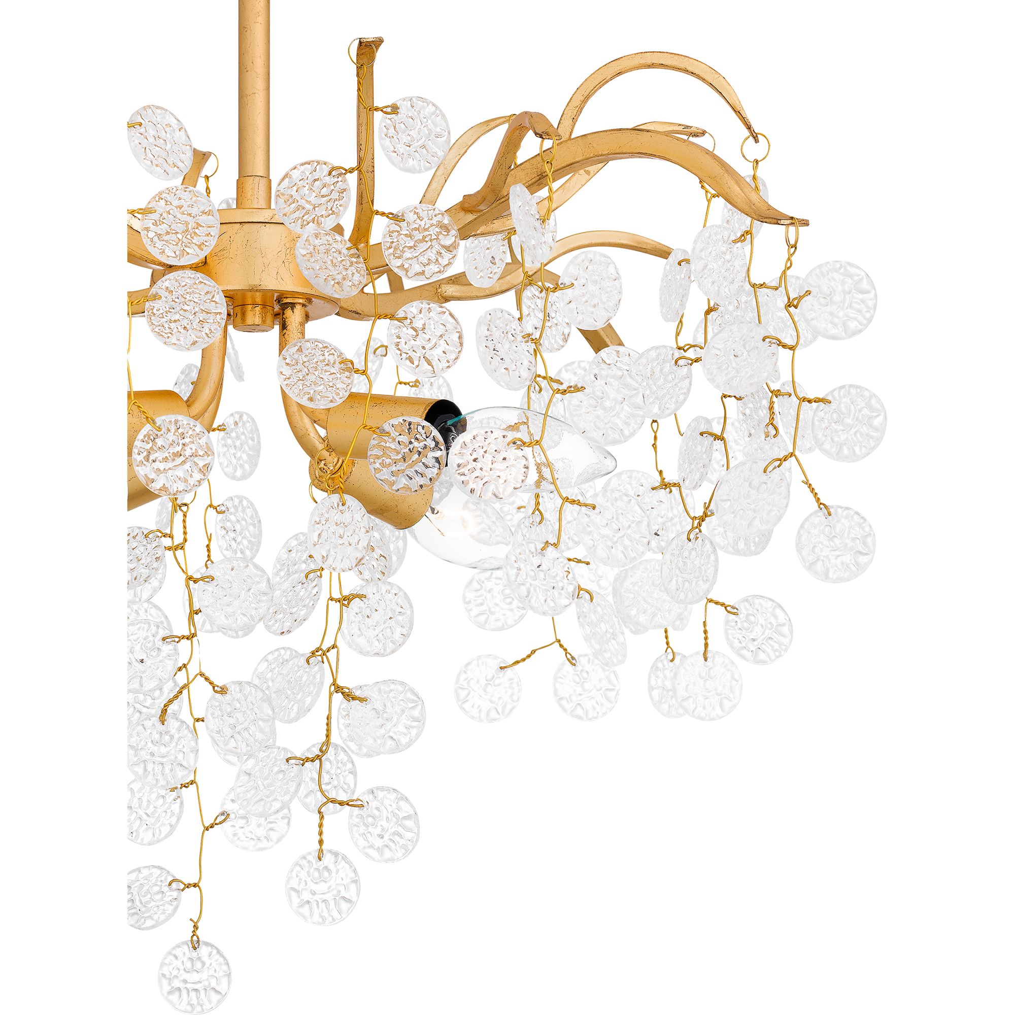 Maple 4-Light Gold Leaf Semi-Flush Mount