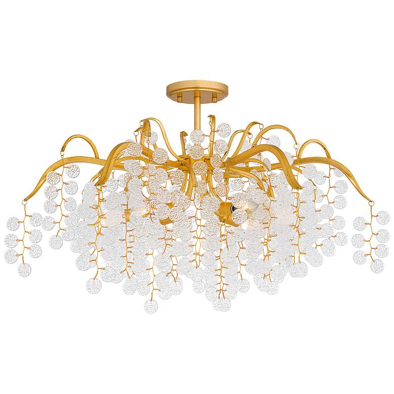 Image 2 Maple 6-Light Gold Leaf Semi-Flush Mount