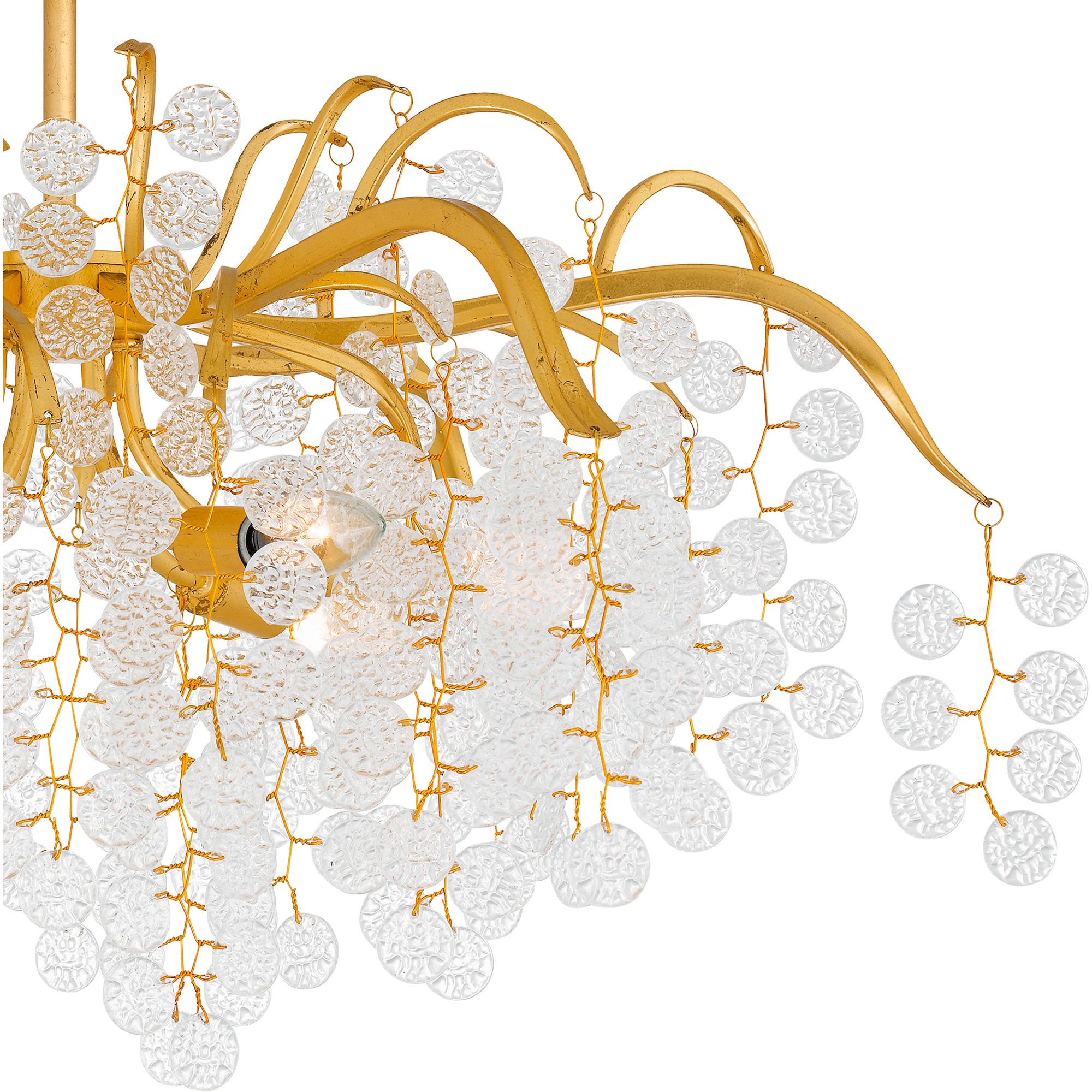 Maple 6-Light Gold Leaf Semi-Flush Mount