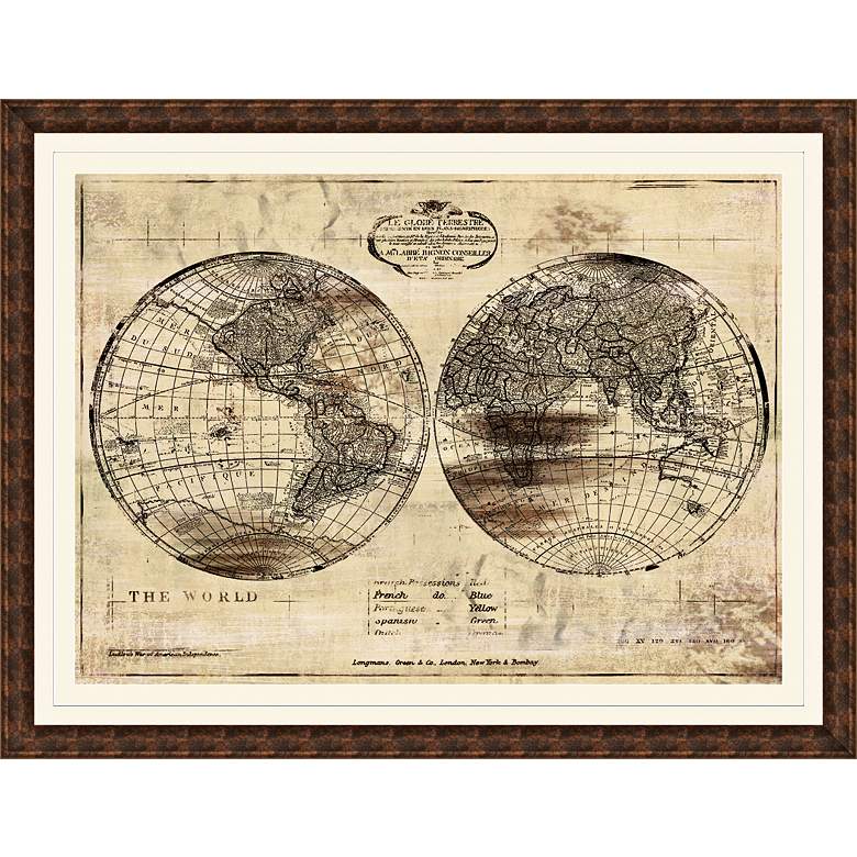 Image 1 Maps 22 inch Wide Framed Giclee Wall Art