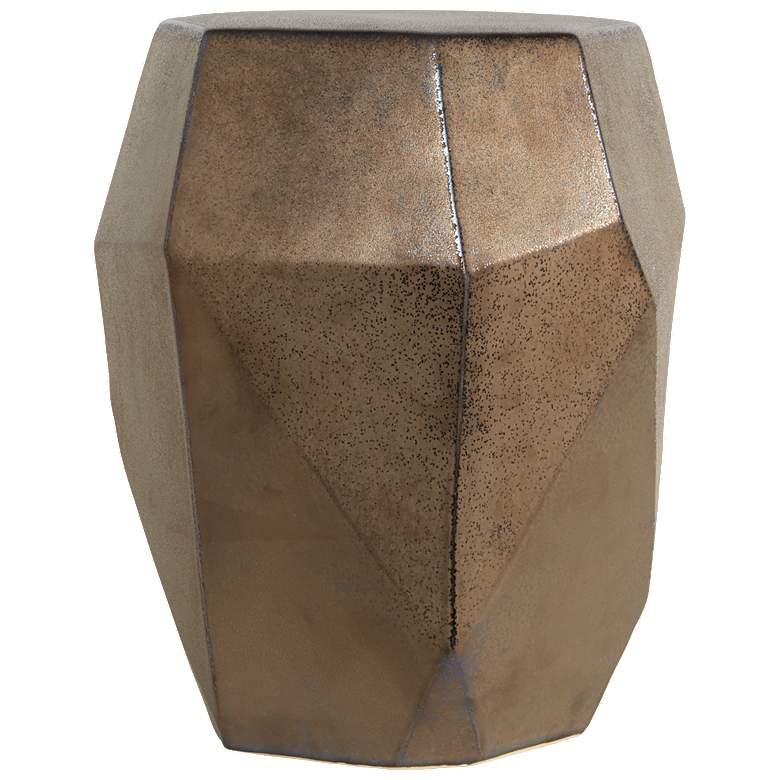 Image 1 Maquette Aged Golden Bronze Geometric Ceramic Garden Stool
