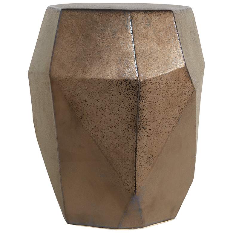 Image 2 Maquette Aged Golden Bronze Geometric Ceramic Garden Stool