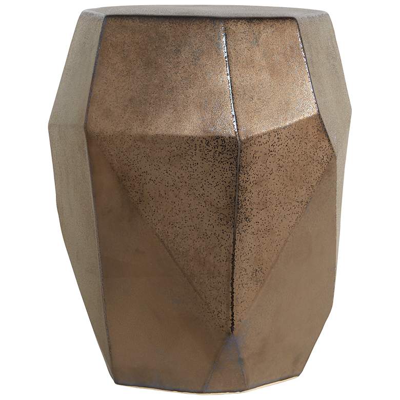 Image 1 Maquette Aged Golden Bronze Geometric Ceramic Garden Stool