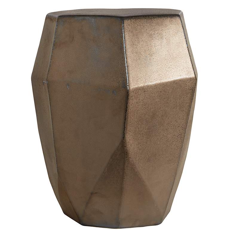 Image 4 Maquette Aged Golden Bronze Geometric Ceramic Garden Stool more views