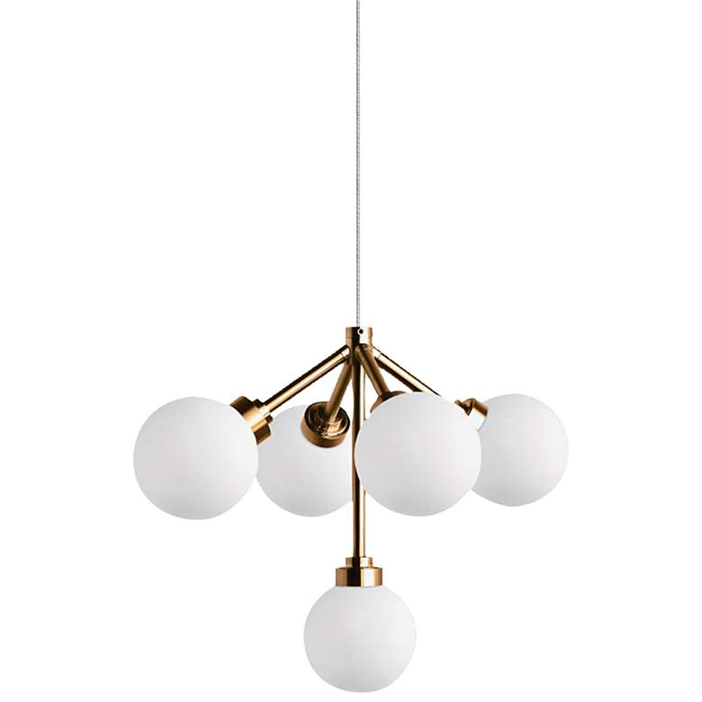 Image 1 Mara 12 1/4" Wide Aged Brass LED Freejack Pendant Light