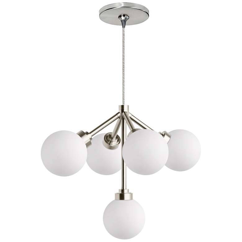 Image 1 Mara 12 1/4 inchW White and Nickel LED Freejack Pendant Light