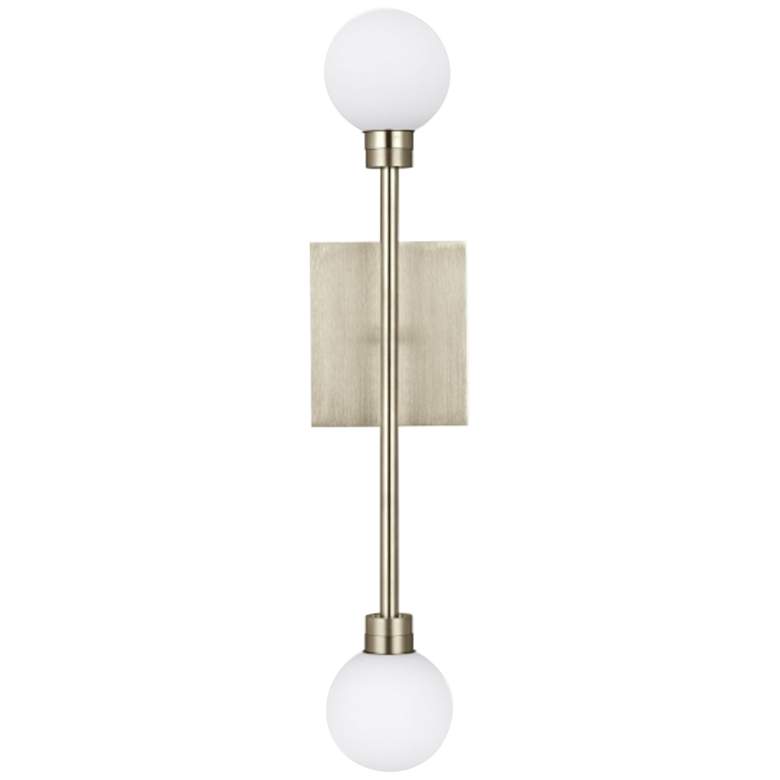 Image 1 Mara 20 1/4" High Satin Nickel 2-Light LED Wall Sconce