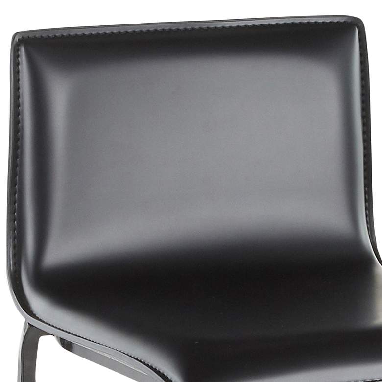 Image 3 Mara 24 1/2" Black Faux Leather Counter Stools Set of 2 more views