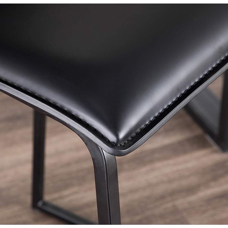 Image 5 Mara 24 1/2" Black Faux Leather Counter Stools Set of 2 more views