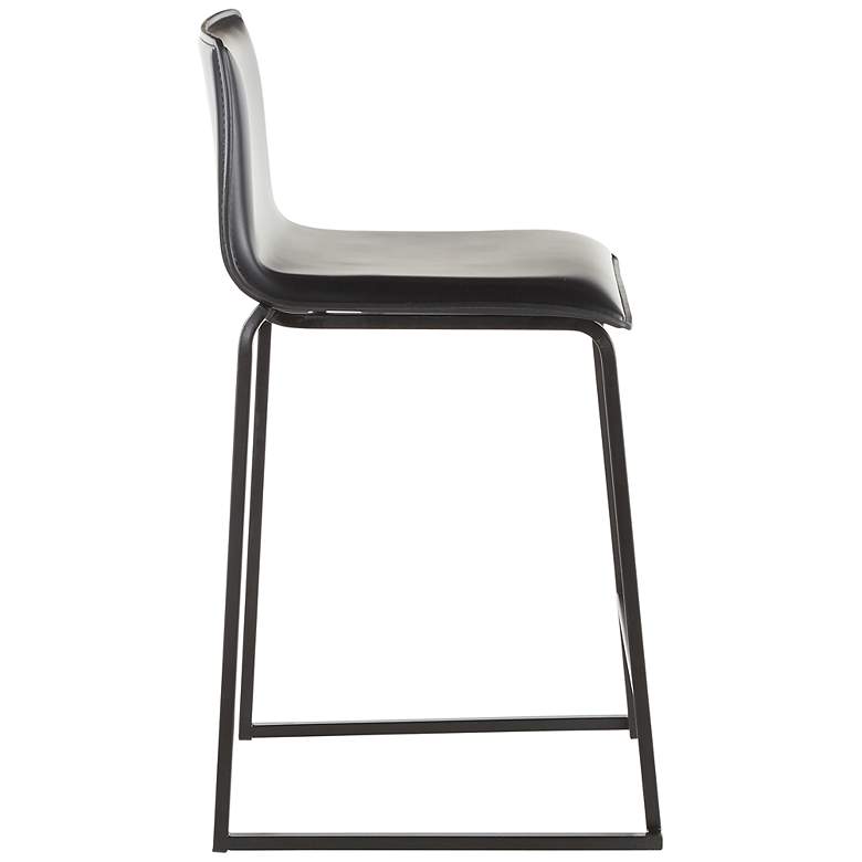 Image 7 Mara 24 1/2" Black Faux Leather Counter Stools Set of 2 more views