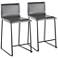 Mara 24 1/2" Gray Faux Leather Counter Stools Set of 2
