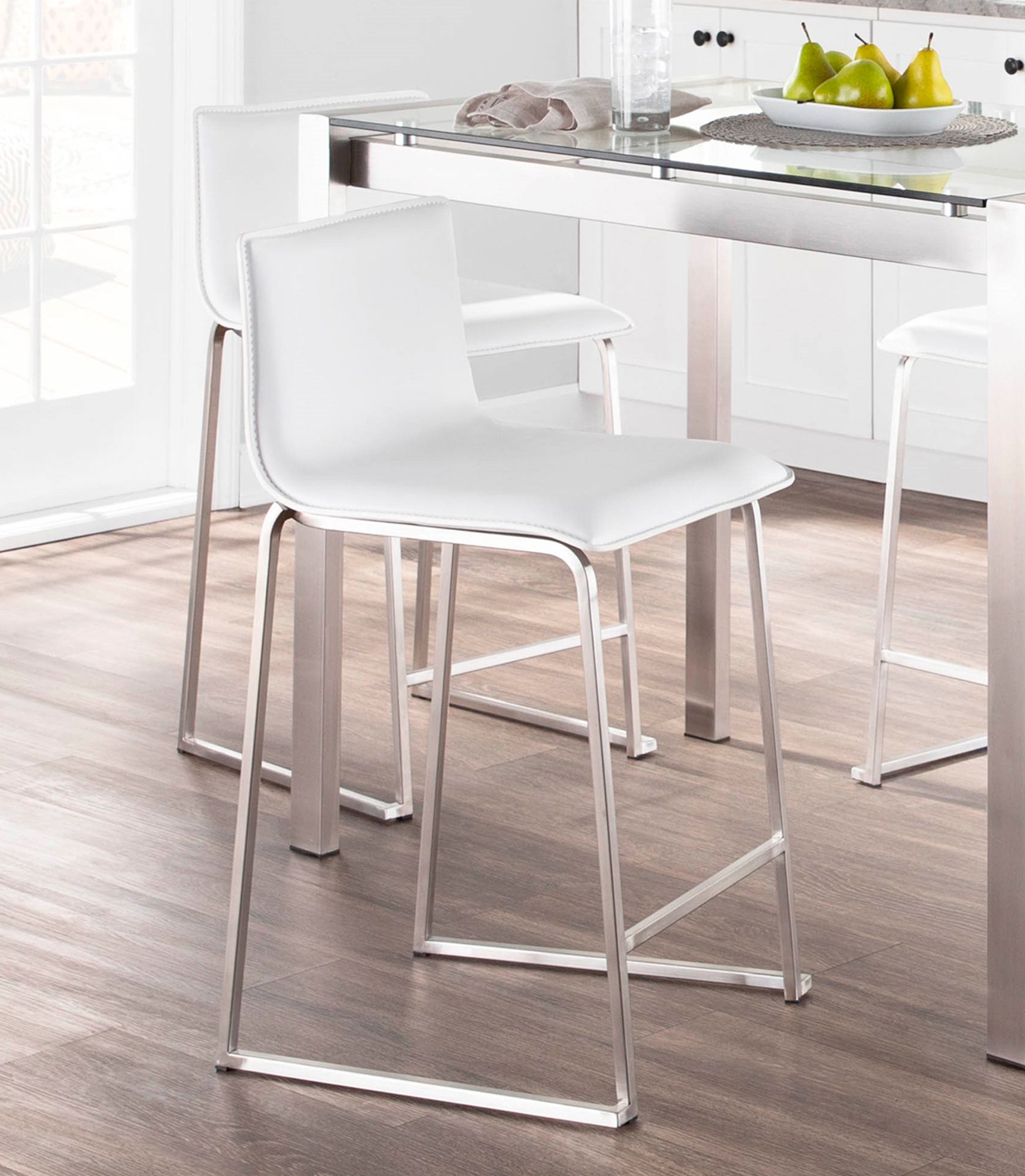 White and discount silver counter stools