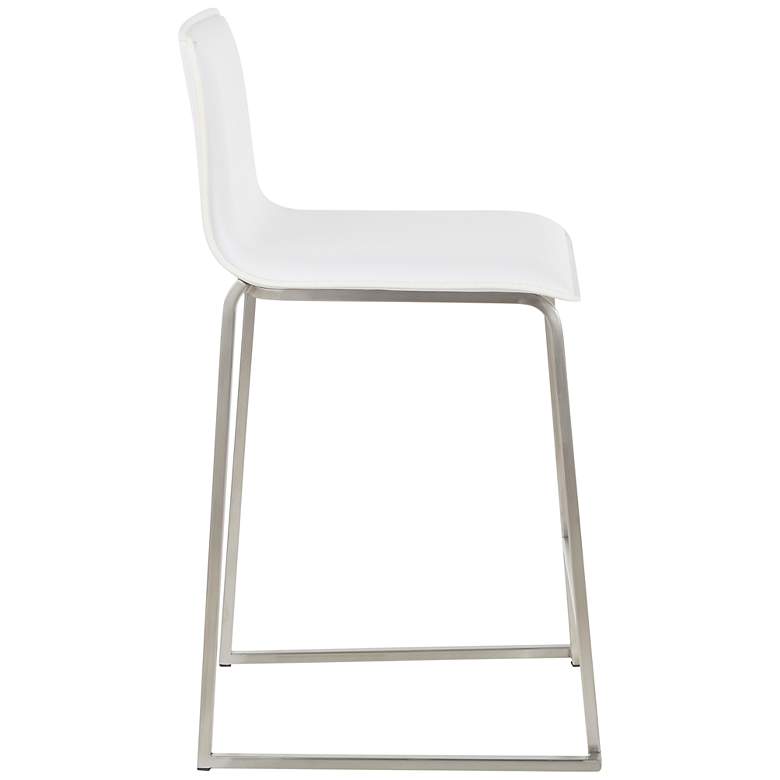 Image 6 Mara 24 1/2" White and Steel Counter Stools Set of 2 more views