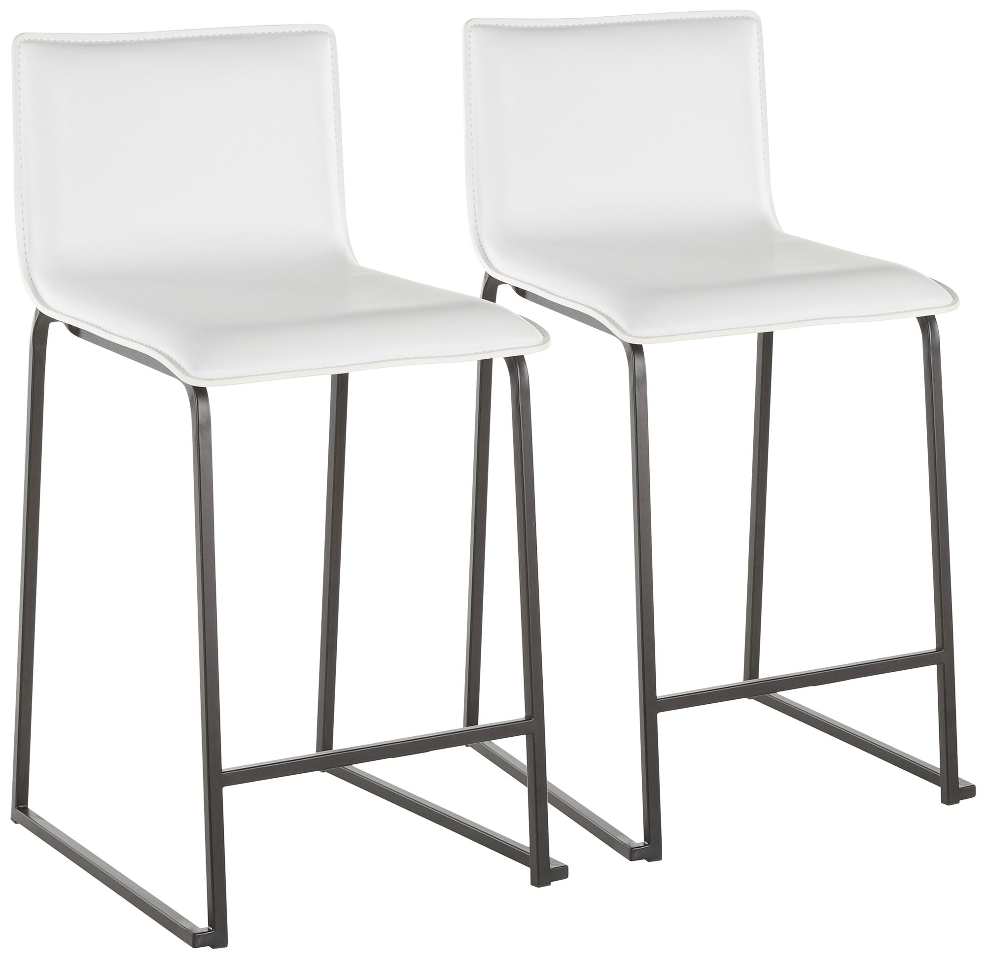 White leather bar discount stools with chrome legs