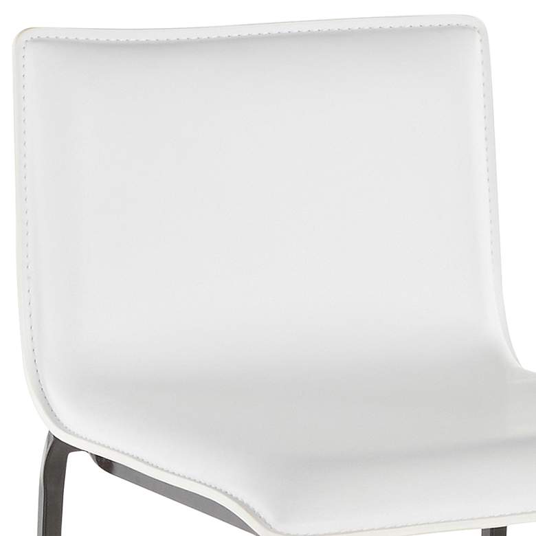 Image 3 Mara 24 1/2" White Faux Leather Counter Stools Set of 2 more views