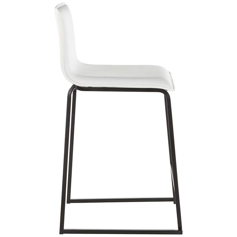 Image 5 Mara 24 1/2" White Faux Leather Counter Stools Set of 2 more views