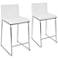 Mara 26" White Faux Leather Counter Stool Set of 2