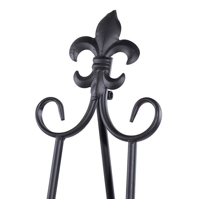 Image 3 Mara 65"H Black Iron Scrolled Adjustable Stand Floor Easel more views