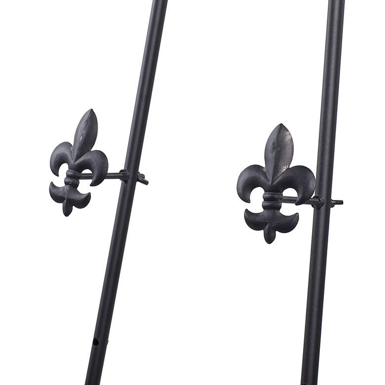 Image 4 Mara 65"H Black Iron Scrolled Adjustable Stand Floor Easel more views