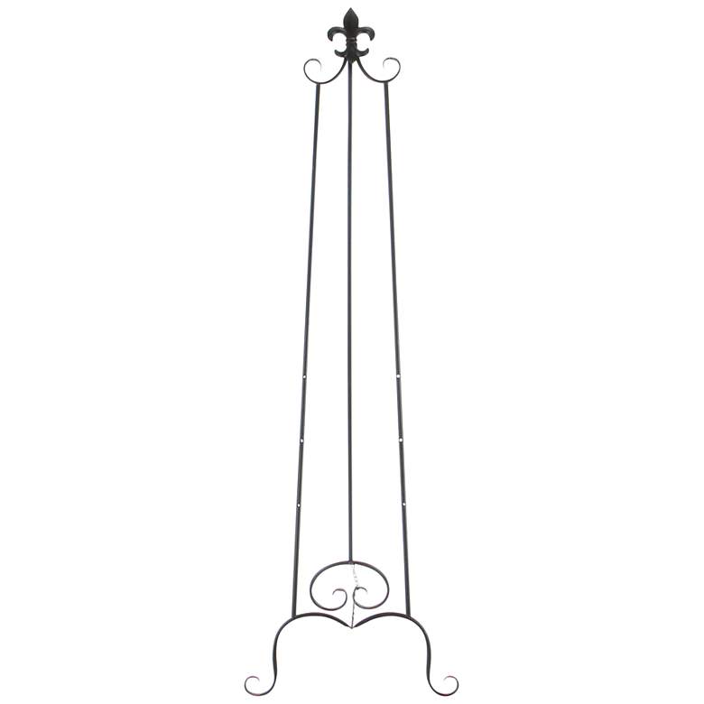 Image 5 Mara 65"H Black Iron Scrolled Adjustable Stand Floor Easel more views