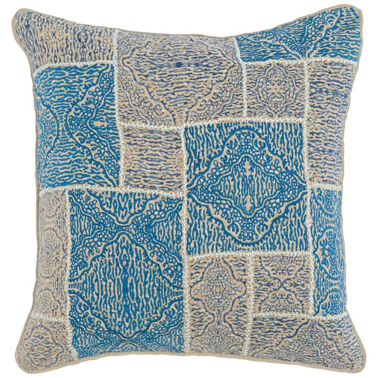 Image 1 Mara Blue Mist and Arctic Blue 22 inch Square Decorative Pillow