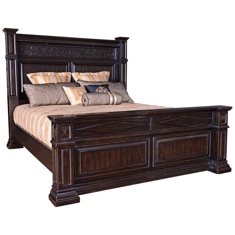 Image 1 Marabella Noir Wood King Panel Bed