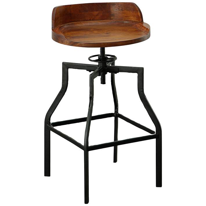 Marais Chestnut Wood Adjustable Swivel Bar Stool #424D8 Lamps Plus