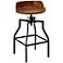 Marais Chestnut Wood Adjustable Swivel Bar Stool