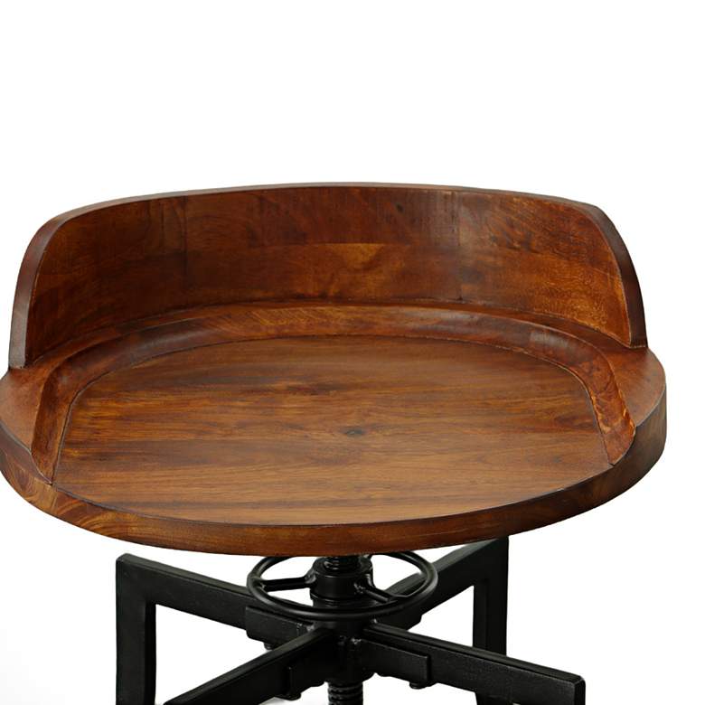 Image 5 Marais Chestnut Wood Adjustable Swivel Bar Stool more views