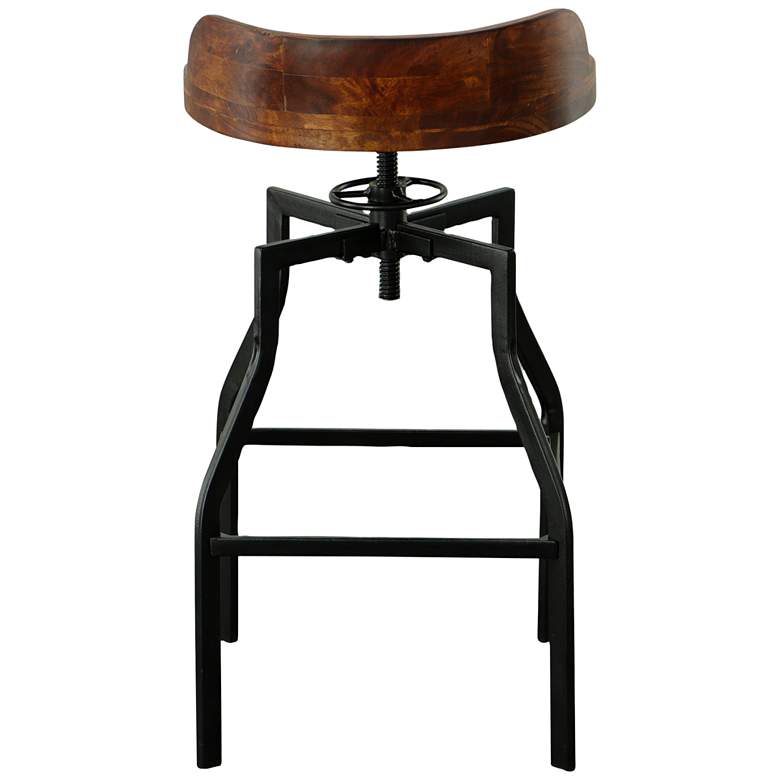 Image 6 Marais Chestnut Wood Adjustable Swivel Bar Stool more views