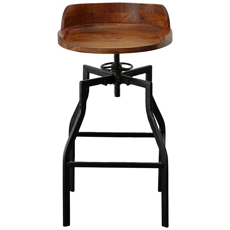 Image 7 Marais Chestnut Wood Adjustable Swivel Bar Stool more views