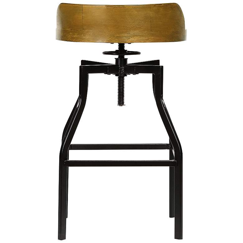 Image 4 Marais Harvest Oak Wood Adjustable Swivel Bar Stool more views