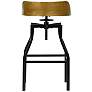 4_Marais Harvest Oak Wood Adjustable Swivel Bar Stool more views