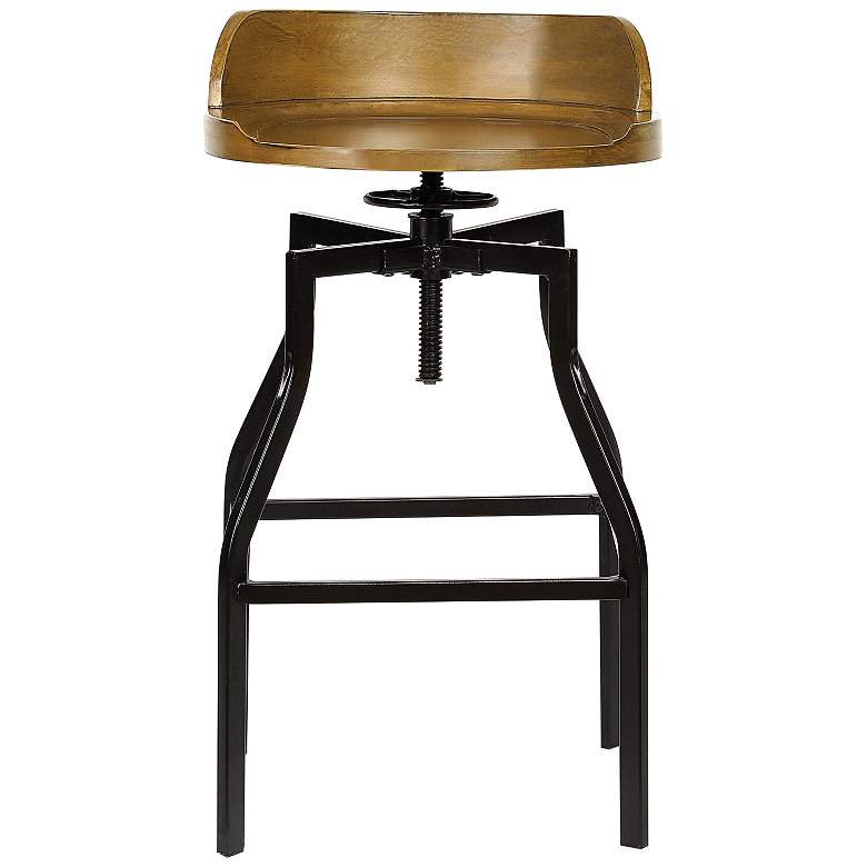 Image 5 Marais Harvest Oak Wood Adjustable Swivel Bar Stool more views