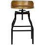 5_Marais Harvest Oak Wood Adjustable Swivel Bar Stool more views
