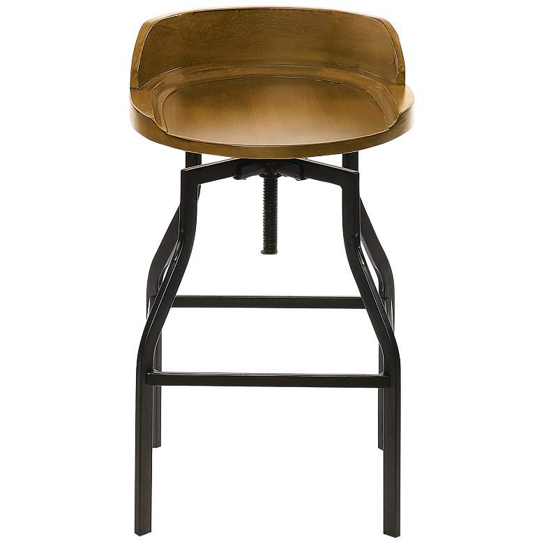 Image 7 Marais Harvest Oak Wood Adjustable Swivel Bar Stool more views