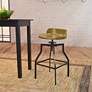 Marais Harvest Oak Wood Adjustable Swivel Bar Stool
